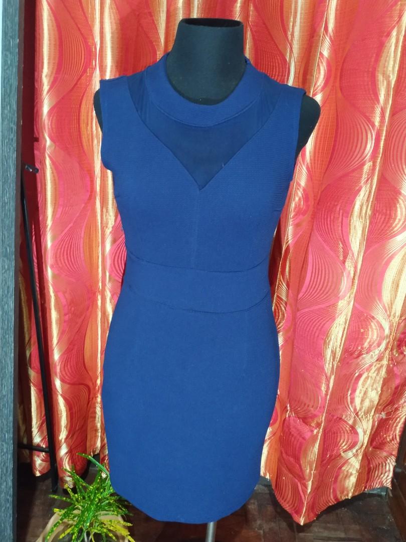 Blue Dress (Category: Dresses) located in Cainta. Submitted by doctordeclutter (Listing ID 1054924994, Image 2). Description: ✅Used only once during my graduation ✅Fits small to medium ✅Cloth is stretchable with sheer sa neck area, super nice! nakakapayat 😊.