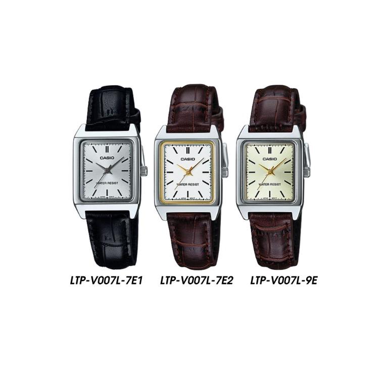 Rectangular leather watch cheap