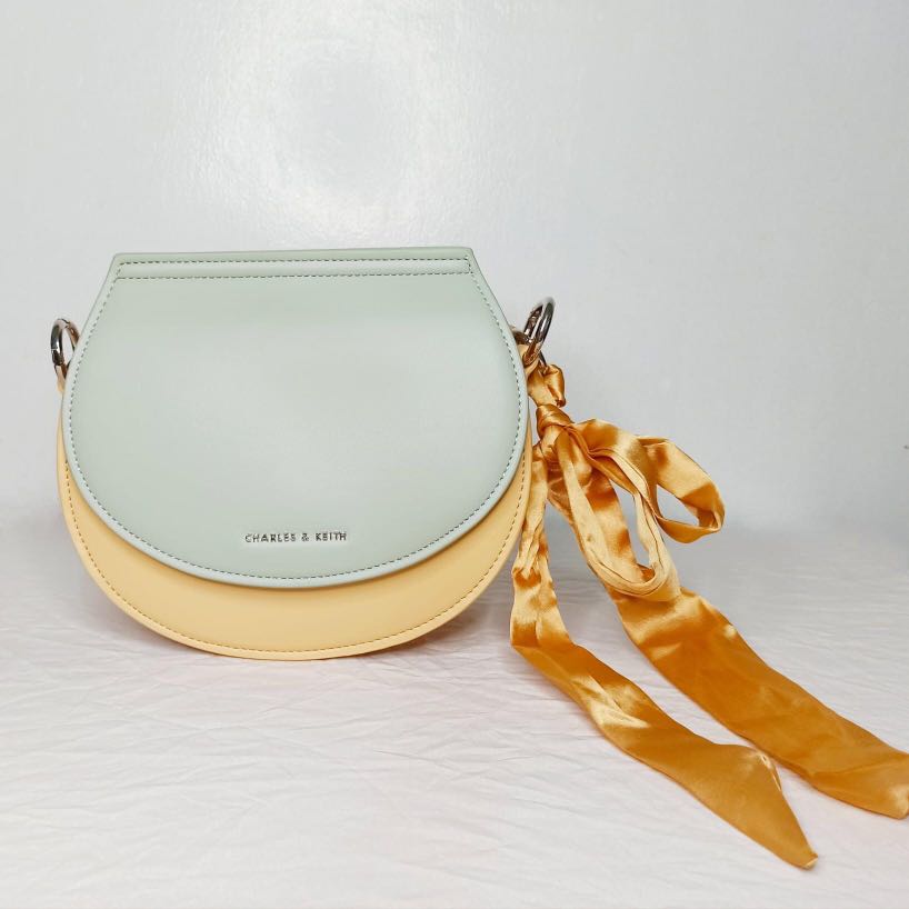 Charles Keith Satin Scarf Semi Circle Women s Fashion Bags Wallets Beach Bags on Carousell