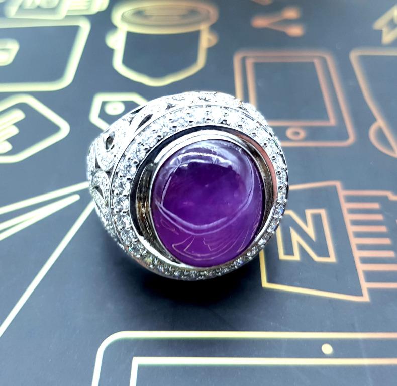 Purple star sapphire ring new arrivals