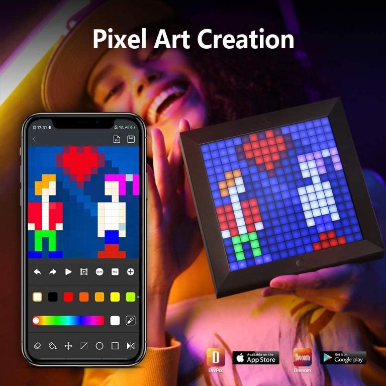 Divoom Pixoo Pixel Art Digital Frame with App Controlled 16X16 LED
