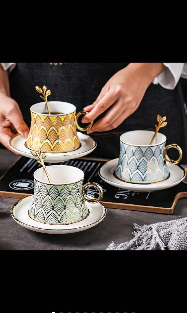 European Style Coffee Set (Category: Coffee Machines & Makers) located in Taguig. Submitted by endlessbliss_ph (Listing ID 1055023647, Image 1). Description: Includes cup, saucer and spoon. Swipe left for exact measurements. Have yours at P645. Available colors: green, blue & yellow. Swipe left for exact measurements. FOR PRE-ORDER 5-12 days ETA, usually arrives earlier.