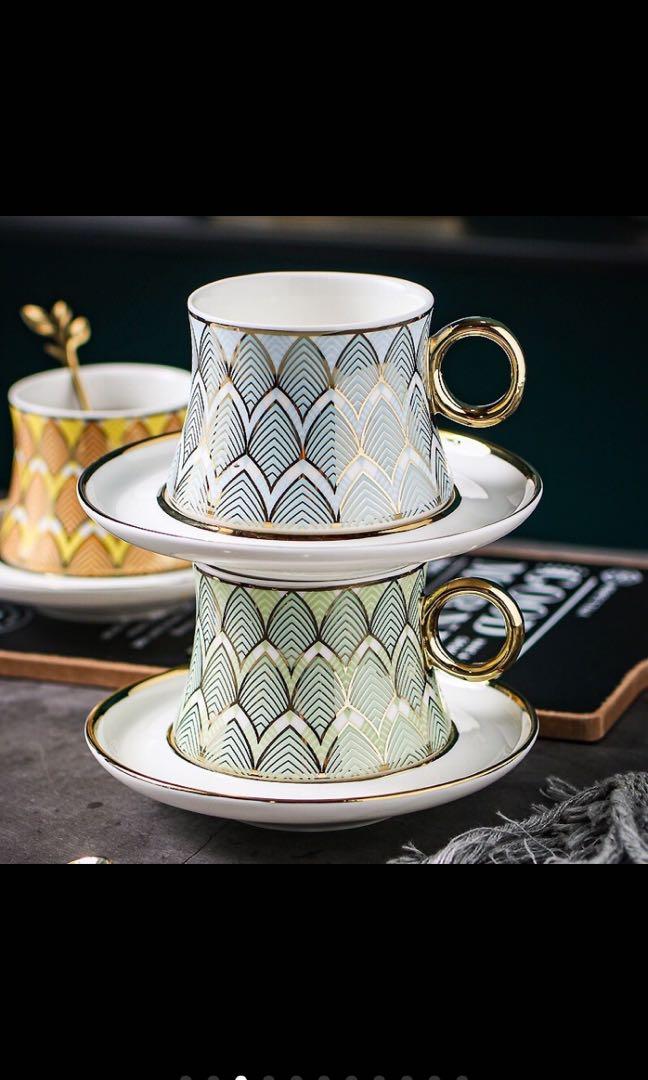 European Style Coffee Set (Category: Coffee Machines & Makers) located in Taguig. Submitted by endlessbliss_ph (Listing ID 1055023647, Image 3). Description: Includes cup, saucer and spoon. Swipe left for exact measurements. Have yours at P645. Available colors: green, blue & yellow. Swipe left for exact measurements. FOR PRE-ORDER 5-12 days ETA, usually arrives earlier.