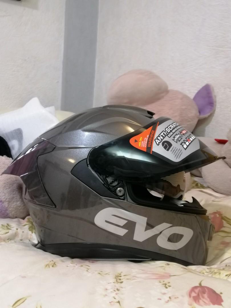 Evo Gt Pro Gloss Titanium Grey Motorbikes Motorbike Parts Accessories Helmets And Other Riding Gears On Carousell Evo Gt Pro Gloss Titanium Grey Motorbikes Motorbike Parts Accessories Helmets And Other Riding Gears On Carousell