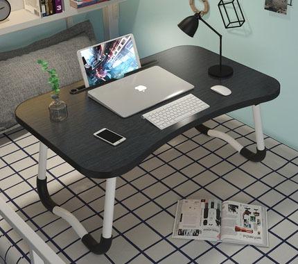 SogesHome 31.5 inch Adjustable Mobile Bed Table Portable Laptop Computer Stand Desks with Tablet Slot Cart Tray NSDUS-05-3-80BK Black