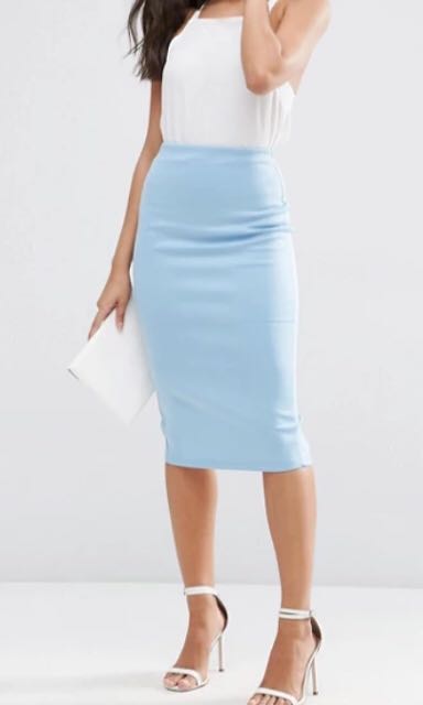 Pencil Skirt in 365 Crepe Original J.Crew Light Blue Women s