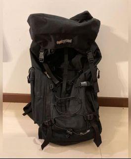 Large backpack with waist strap