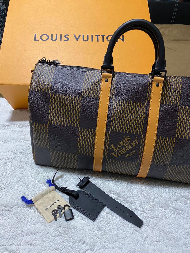 Louis Vuitton x Nigo Keepall Bandouliere Damier Ebene Giant 50 Brown in  Coated Canvas