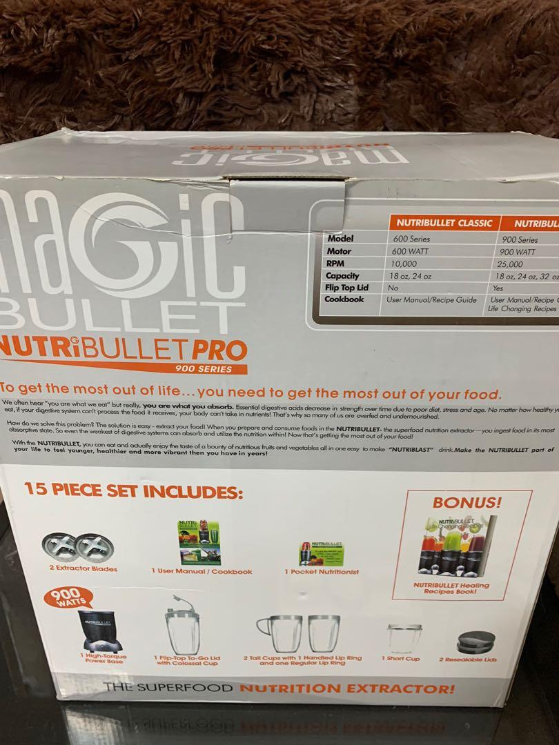 Magic Bullet Nutri Bullet Pro 900 (Category: Juicers, Blenders & Grinders) located in Pasay City. Submitted by ayinong168 (Listing ID 1054938255, Image 3). Description: Item is in excellent condition working complete accessories pm for inquiries .