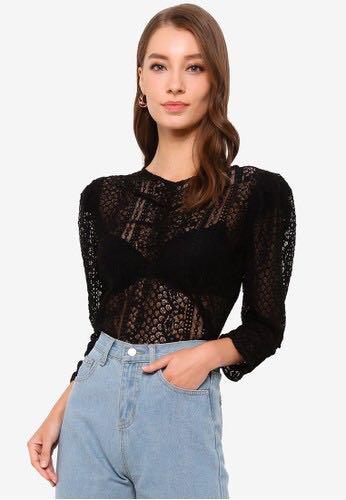 Mango lace blouse, Fesyen Wanita 