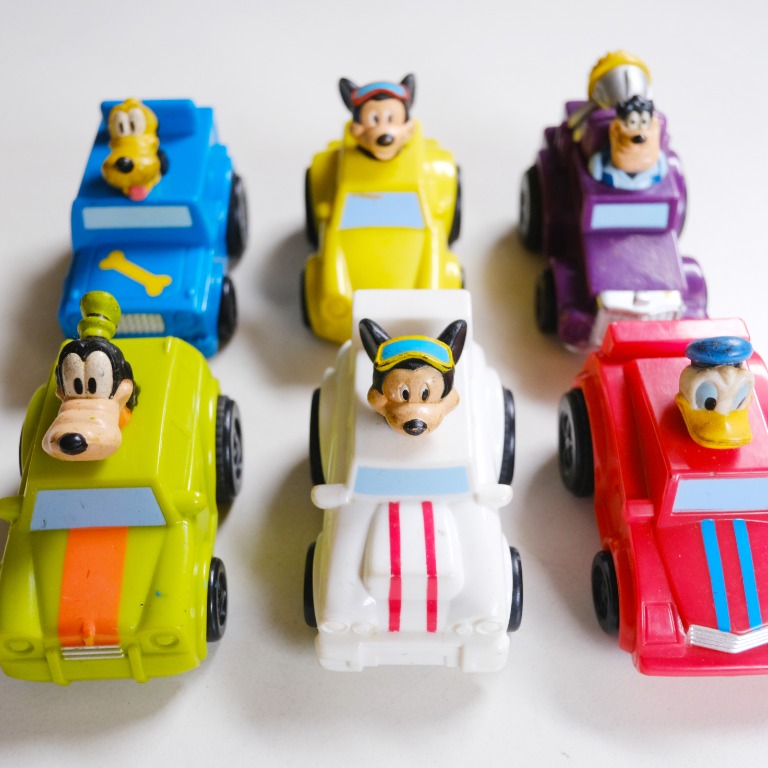Mattel Disney Mickey Mouse Motors Raceway Race Cars, Hobbies 