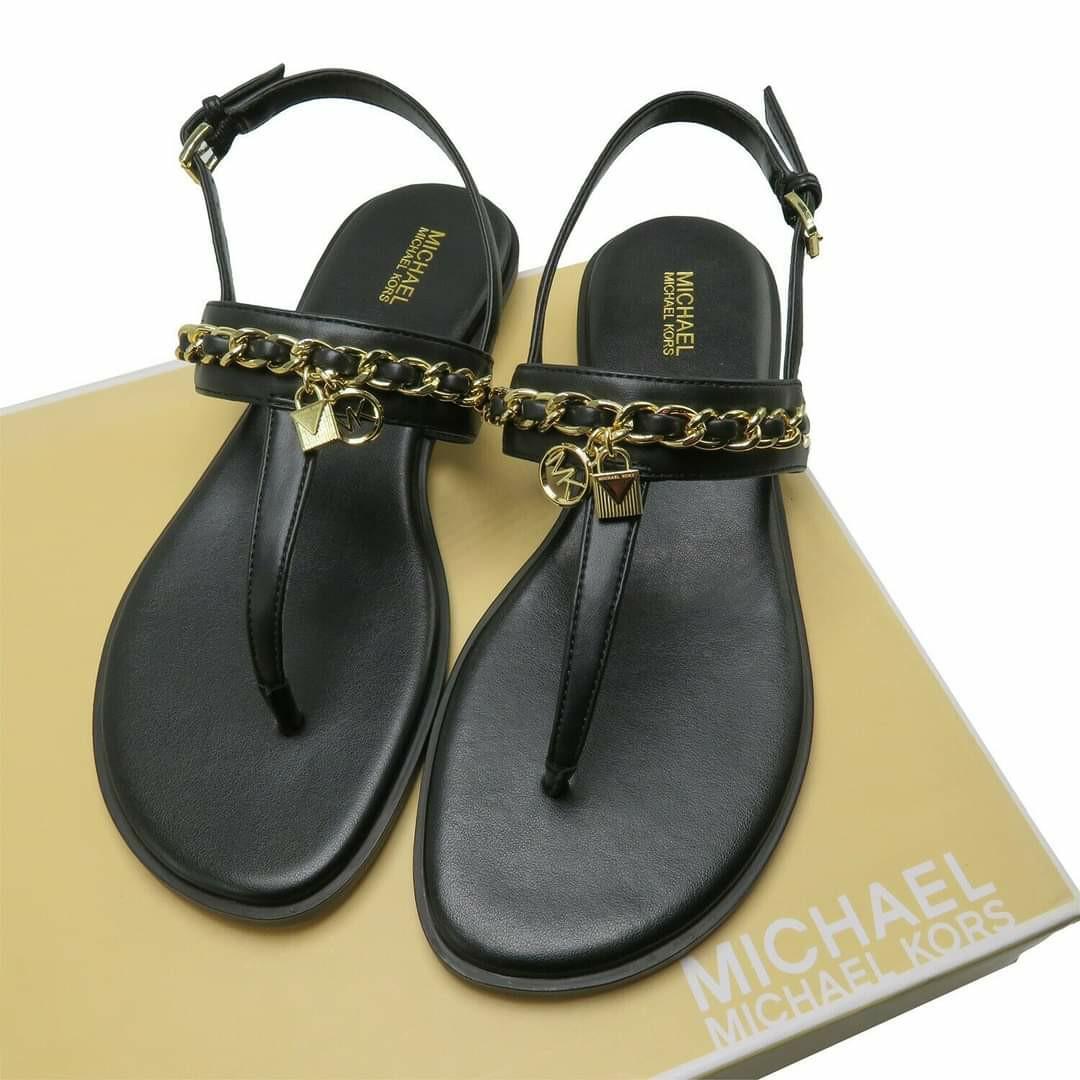 michael kors flat black sandals