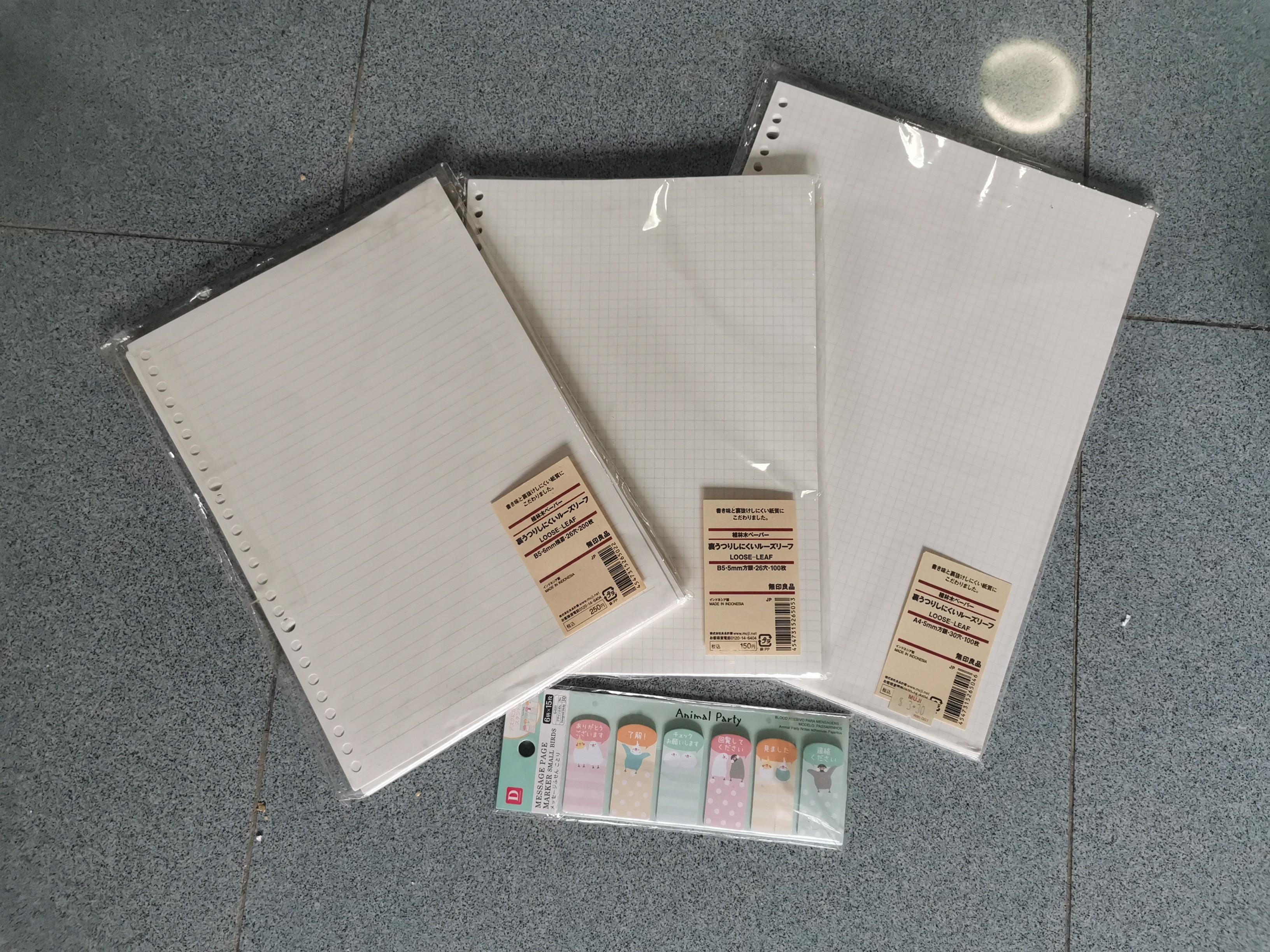 muji looseleaf paper b4 a4 and b4 muji b4 binder hobbies toys stationery craft stationery school supplies on carousell