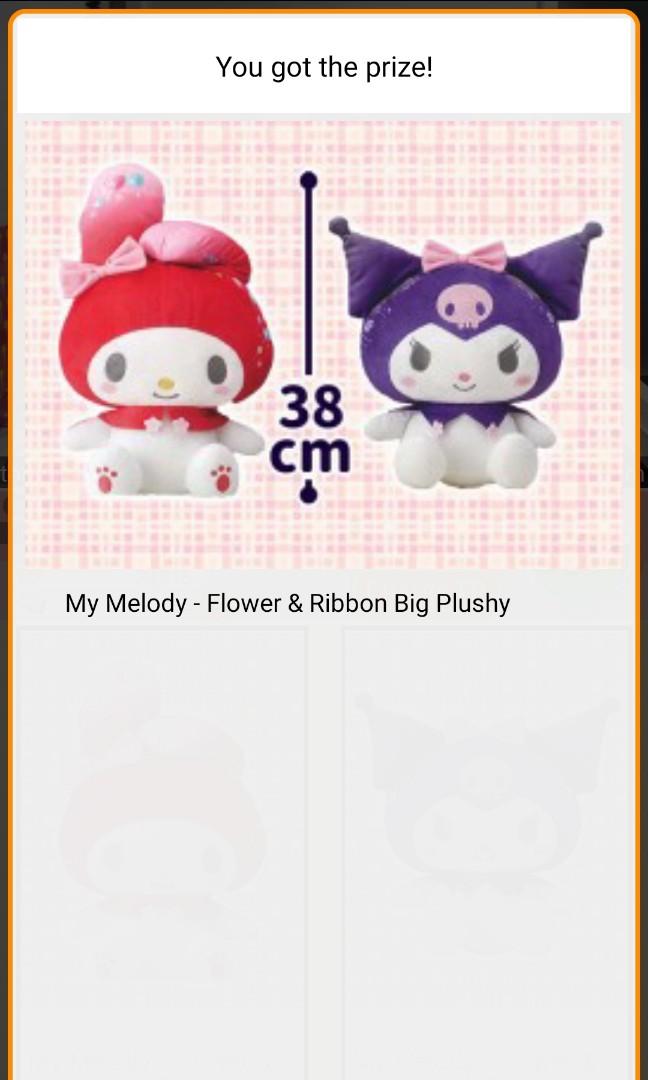 My Melody Kuromi Flower Ribbon Big Plushy Toreba Sanrio Hobbies Toys Toys Games On Carousell