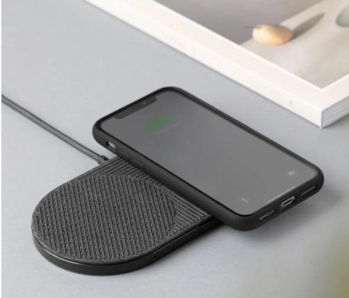 NATIVE UNION DROP XL WIRELESS CHARGER (Category: Chargers) located in Marikina City. Submitted by skowshop (Listing ID 1055121821, Image 3). Description: Powers AirPods up to 5W, iPhones up to 7.5W & other Qi compatible devices up to 10W Charge up to 3 devices at once with an extra USB-A port Crafted with a weighted aluminum base & home textile Non-slip silicone tread keeps your device in place Foreign object detection & thermal protection ensure