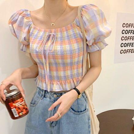 smocked ruffle top