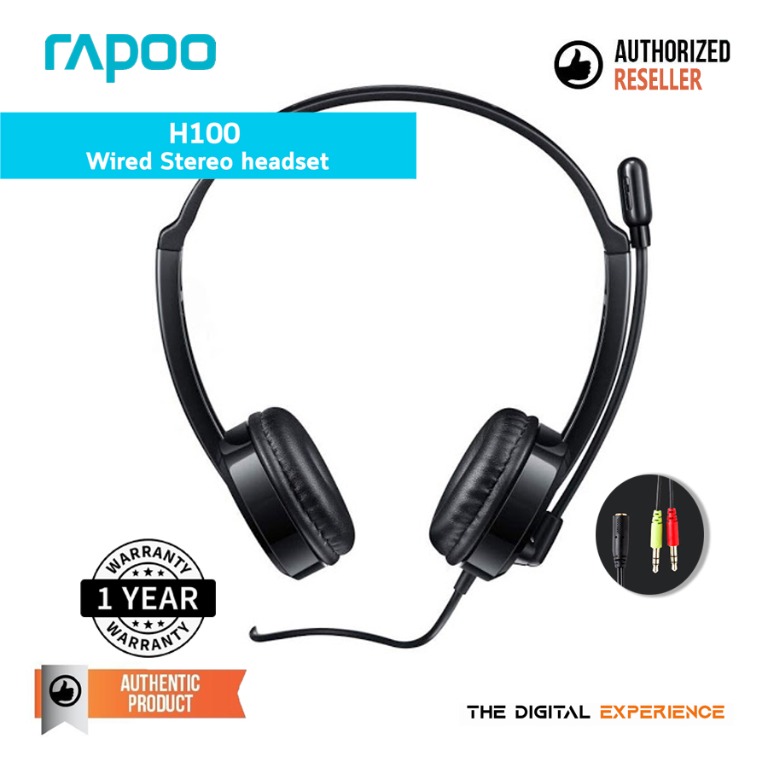 Rapoo h100 wired stereo headset shop