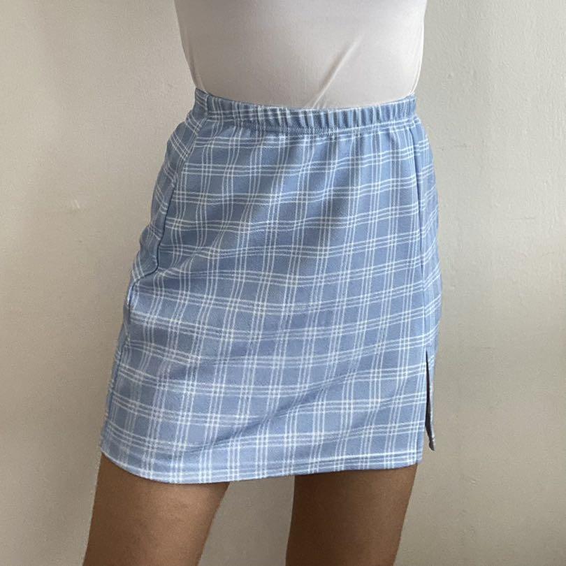 Shein Split Hem Plaid Skirt In Baby Pastel Blue Picnic Mat Women S Fashion Clothes Dresses Skirts On Carousell Day la những thứ tớ lụm nhặt tren khắp mọi nguồn >.< cre: shein split hem plaid skirt in baby