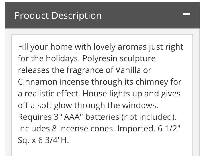 Smoking Country Christmas Cabin Incense burner, Furniture & Home Living