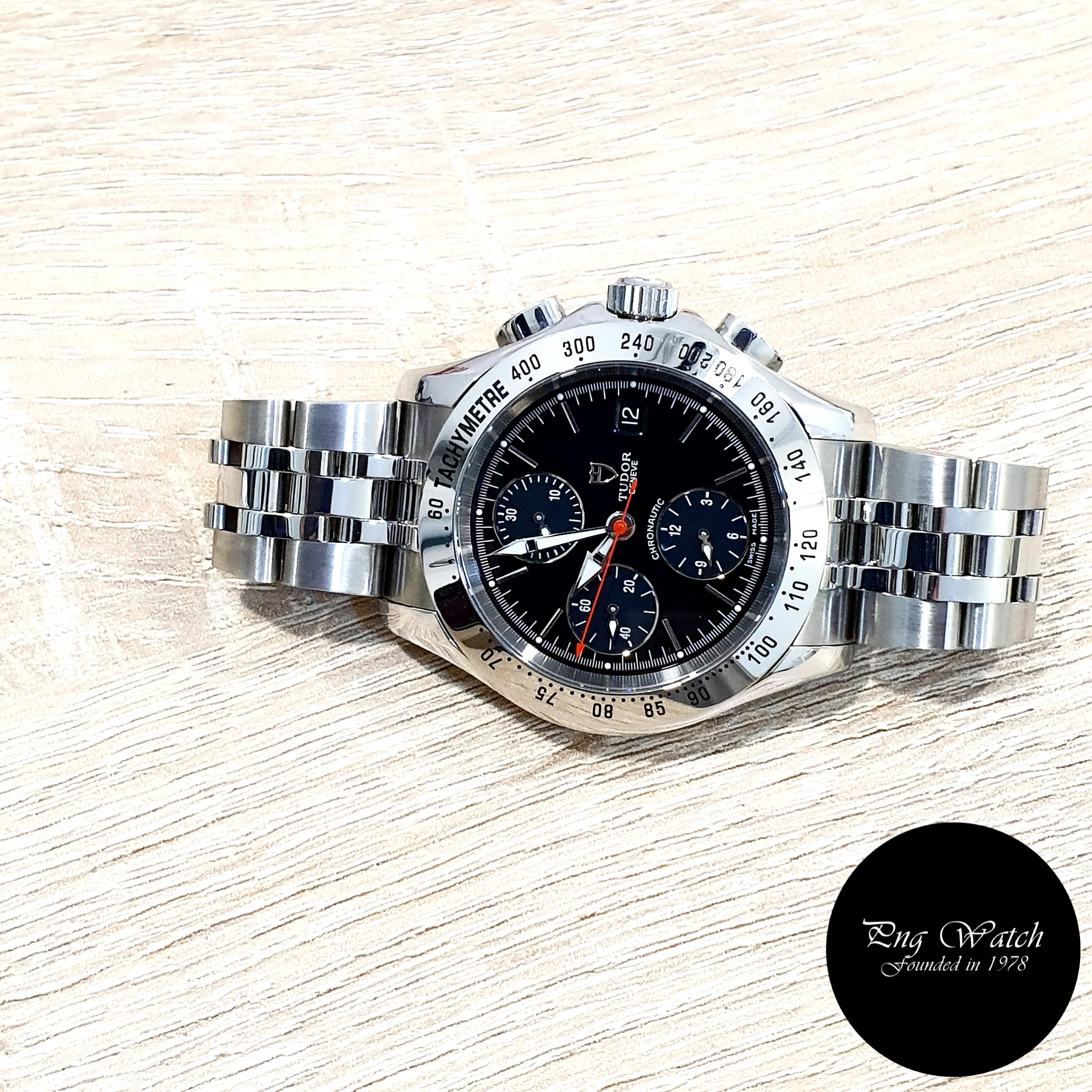 (NOT AVAILABLE) Tudor 41mm Steel Chronautic Black Chronograph REF: 79380  (2), Luxury, Watches on Carousell