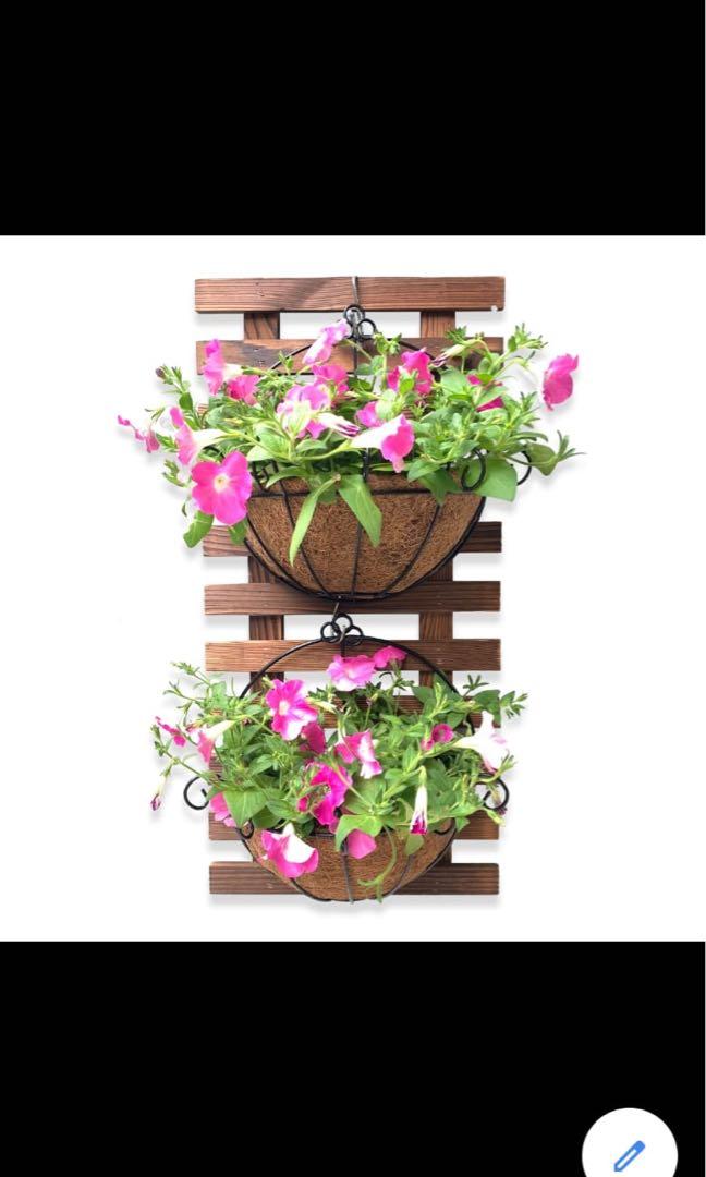 Wall hanging planter with coco liner wall planter vertical planter