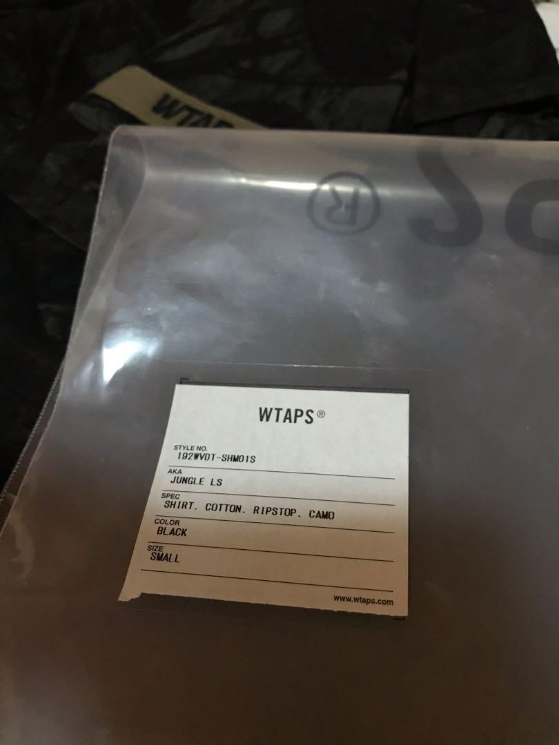 Wtaps 19aw black camo jungle ls size 01 size s 全新full set, 男裝