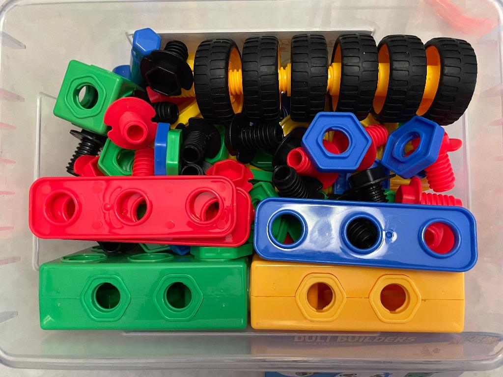 101 Piece Engineering Toys Kit Educational Creative Construction Stem Building Blocks Learning Set 3 4 5 6 7 8 9 10 Year Old Kids Children Games Set Nuts Bolts Screw Wheel Hobbies Toys Toys Games on C...