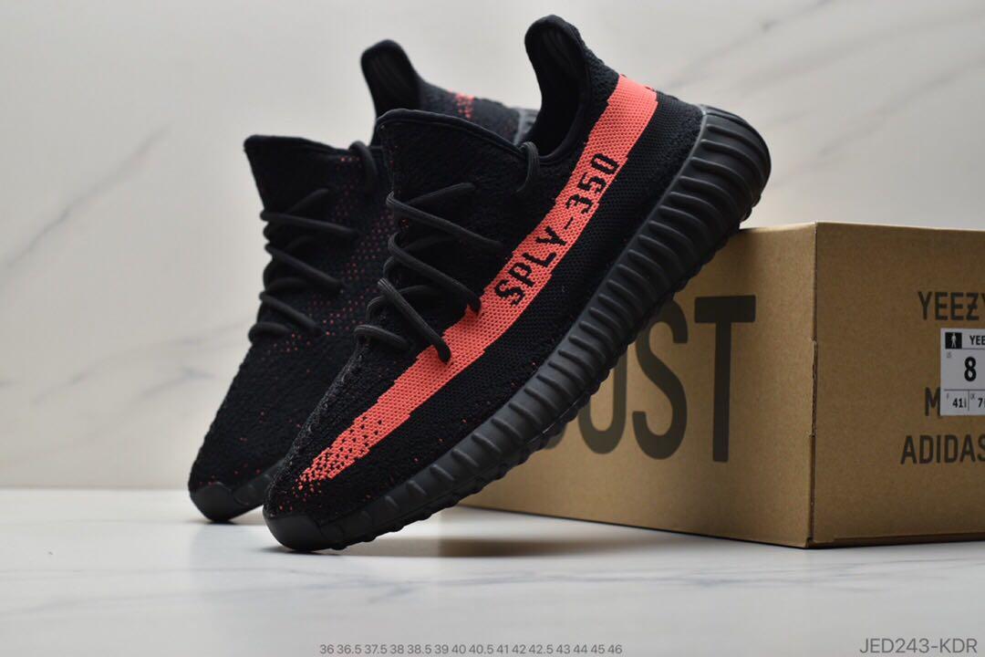 Yeezy boost 36 v2 black red best sale