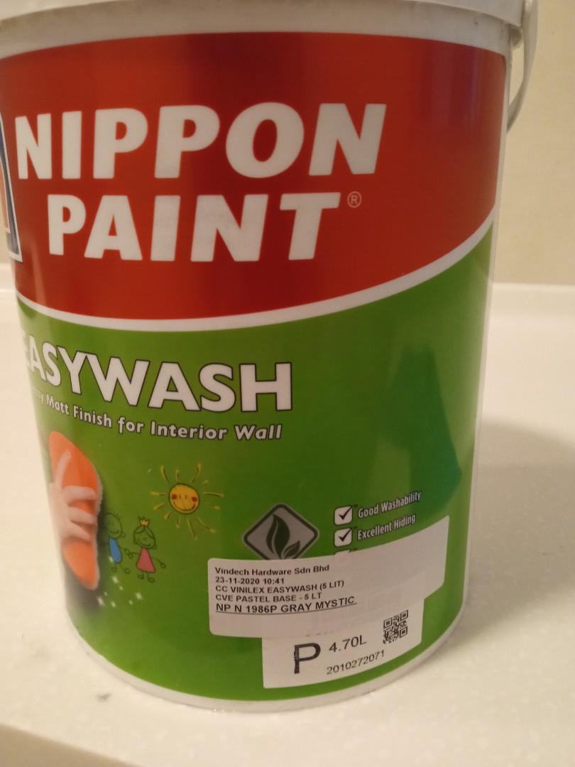 5 litre Easy Wash Nippon Paint Gray Mystic / NP N 1986 P, Furniture