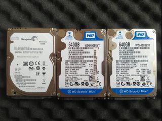 良品 9.5mm 2.5吋640G內接硬碟