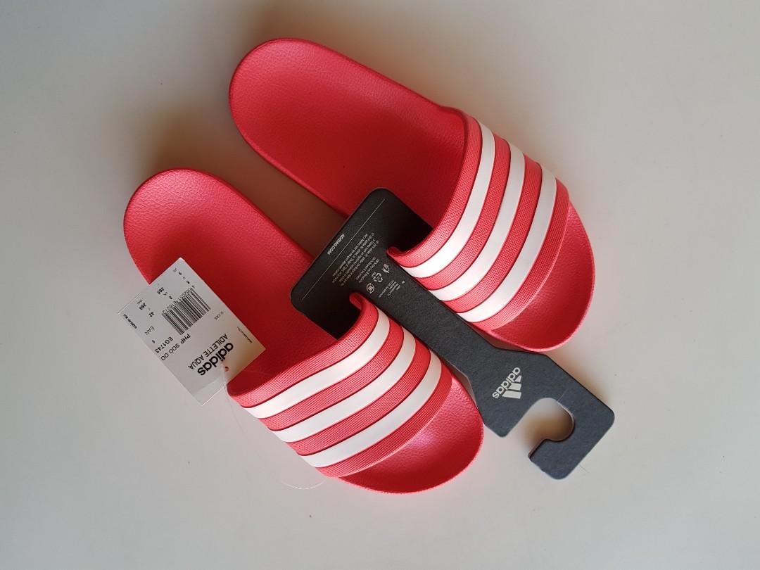 Adidas Aqua Slides, Women's Fashion, Footwear, Flats \u0026 Sandals on Carousell