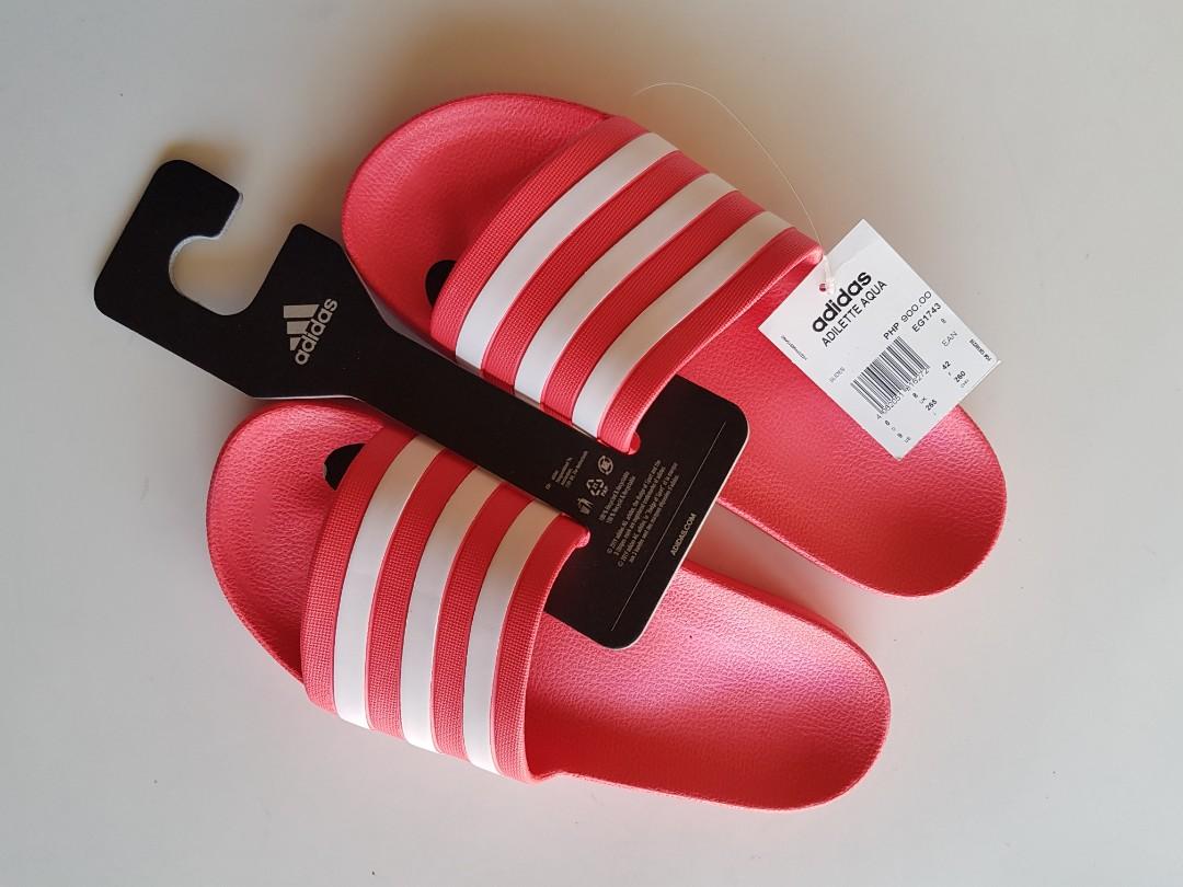 Adidas Aqua Slides, Women's Fashion, Footwear, Flats \u0026 Sandals on Carousell