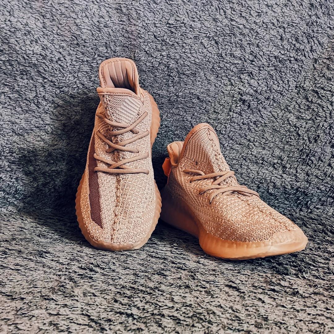 peach and grey yeezys