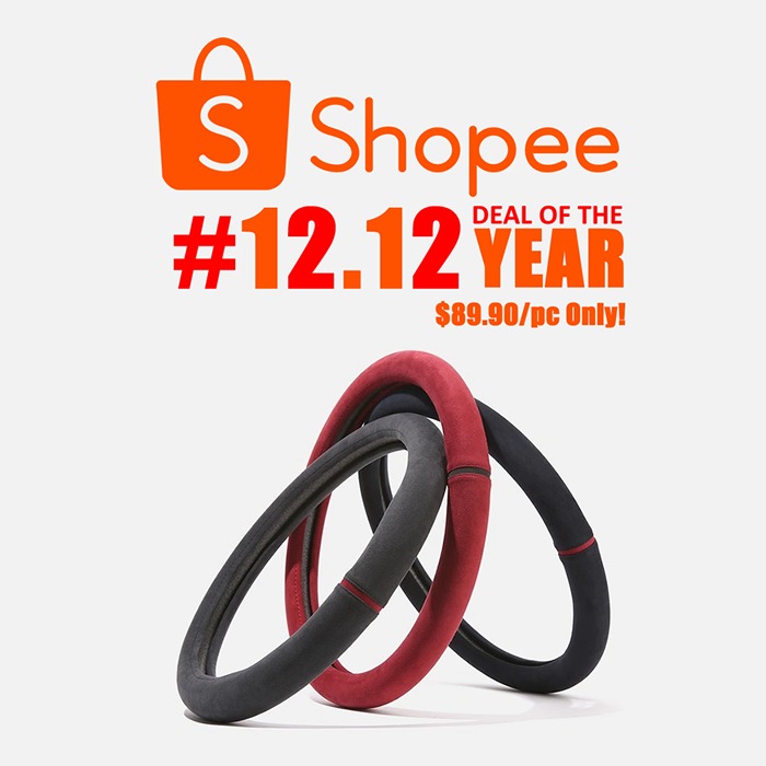 Aegis Alcantara Italian Leather Steering Wheel Handle Cover, Car