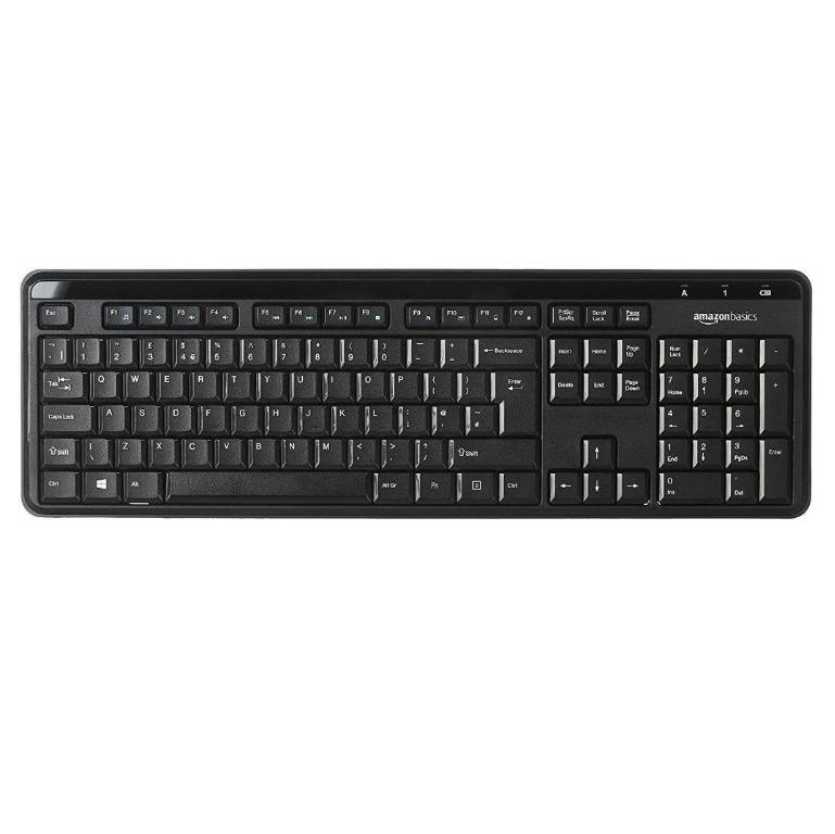 AmazonBasics Wireless Keyboard with numeric keypad Quiet and Compact