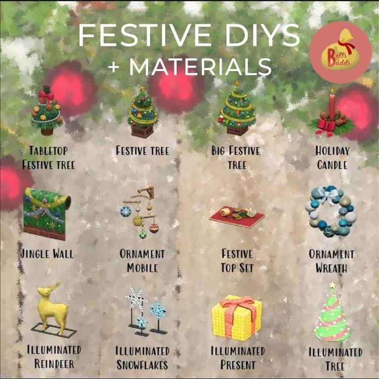 Festive Diy Animal Crossing Animal Crossing Festive Diy Set Video Gaming Video Games Nintendo On Carousell