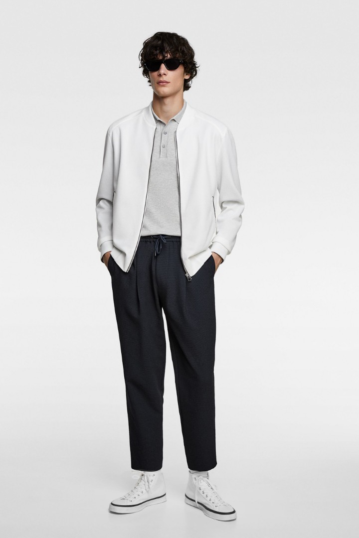 Zara Pique bomber jacket 