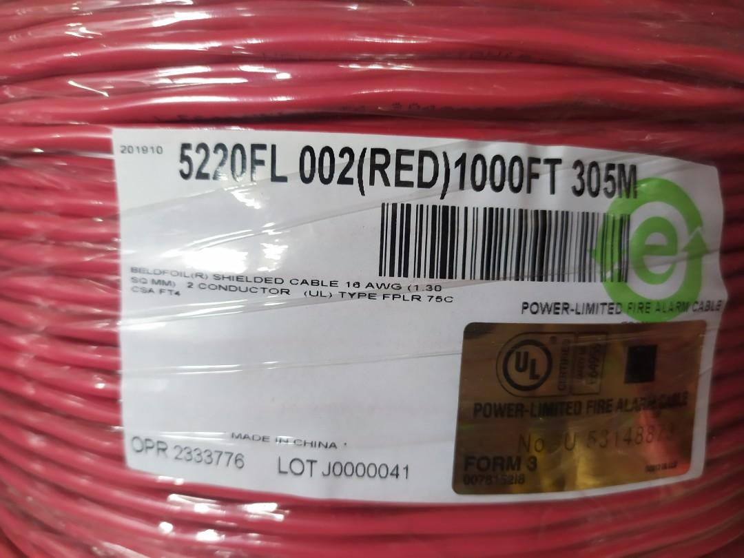 belden 5220FL fire alarm cable AWG 16 2 C (Category: Cables & Adaptors) located in Quezon City. Submitted by networkelectricalrefacu (Listing ID 1055164353, Image 3). Description: Belden fire alarm cable awg16, 2 conductors, pure copper, bedfoil shield tape, pvc insulation, with rip cord.