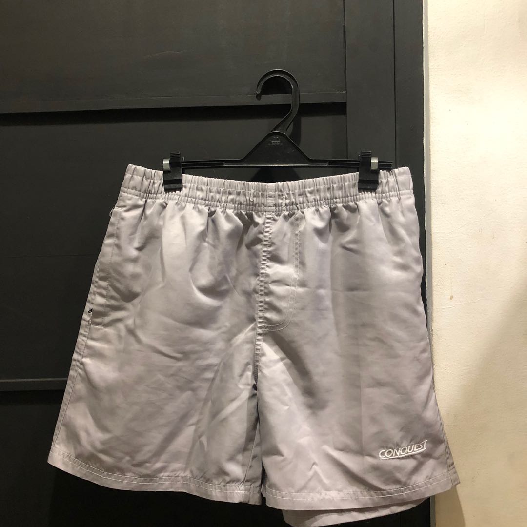 [CONQUEST] Grey Sports Shorts Preloved, Women's Fashion, Activewear