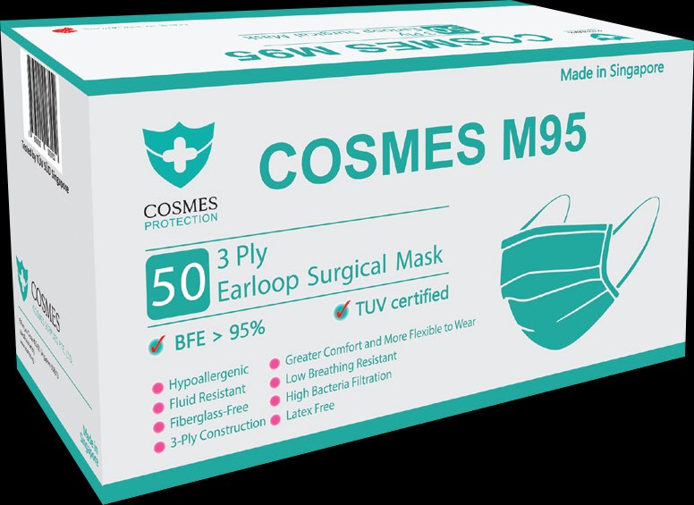 BNIB HSA Approved COSMES M95 3ply Surgical Mask 50s, Health