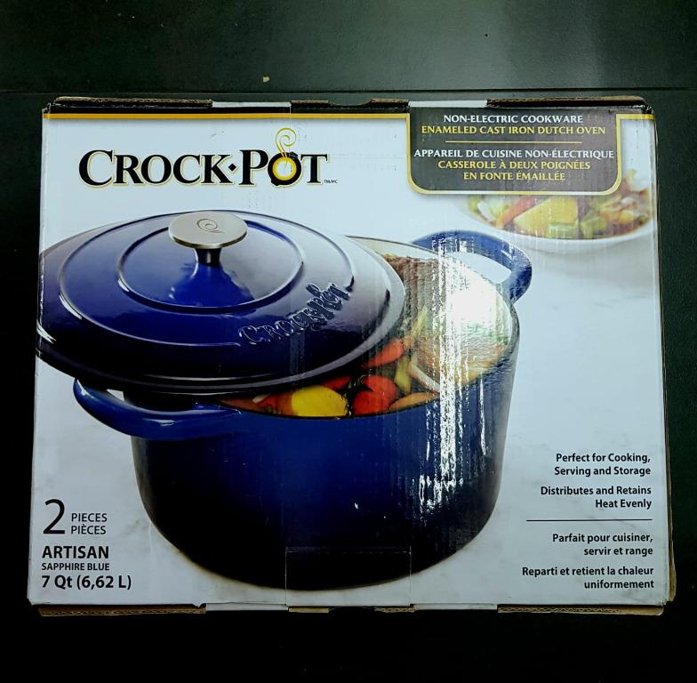 Crock-Pot Artisan 7qt. Round Cast Iron Dutch Oven - Sapphire Blue