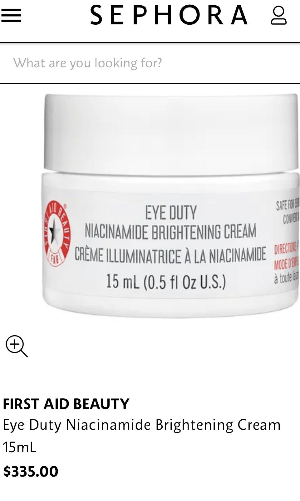 niacinamide eye brightening cream