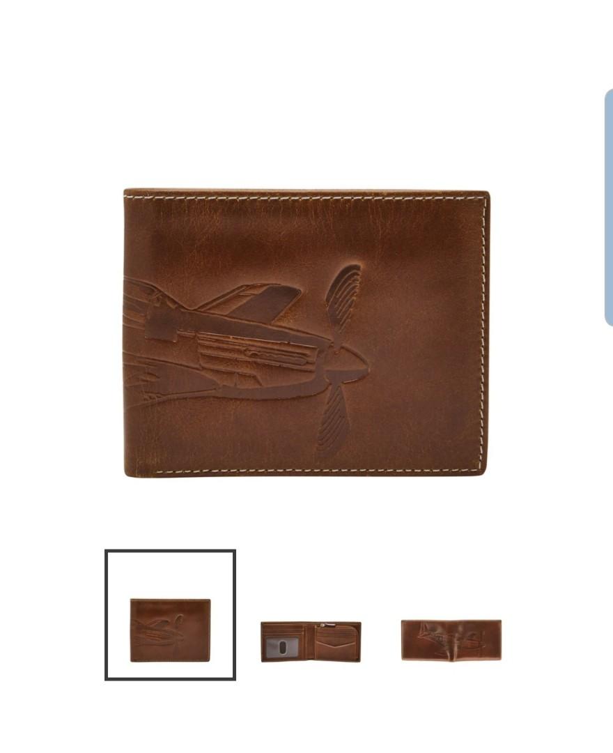 Fossil Danny Leather Zip Bifold Wallet in Brown for Men