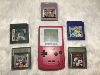 Gameboy Color Original  (Berry Red/Hot Pink) with Free Games