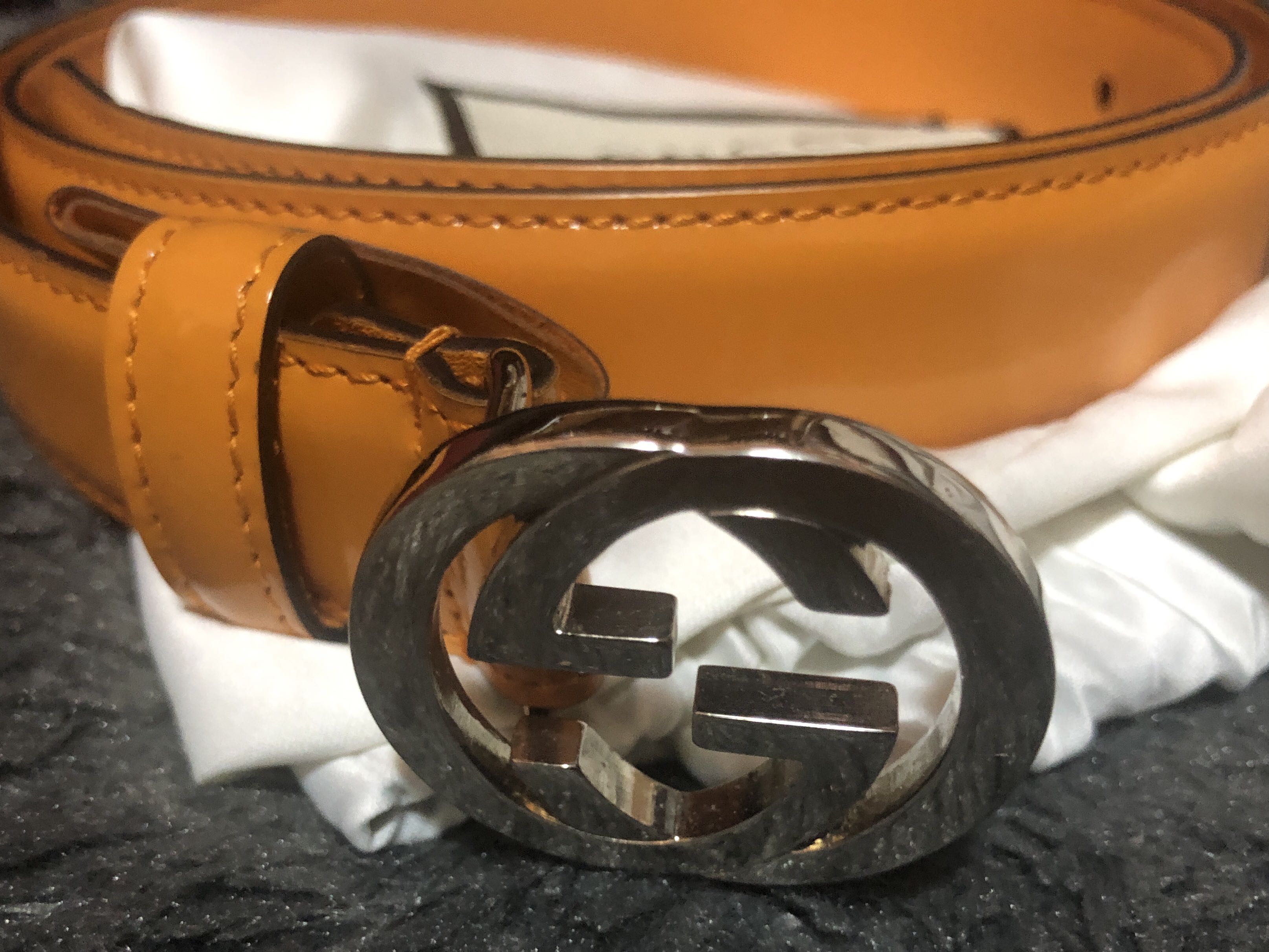 orange gucci belt