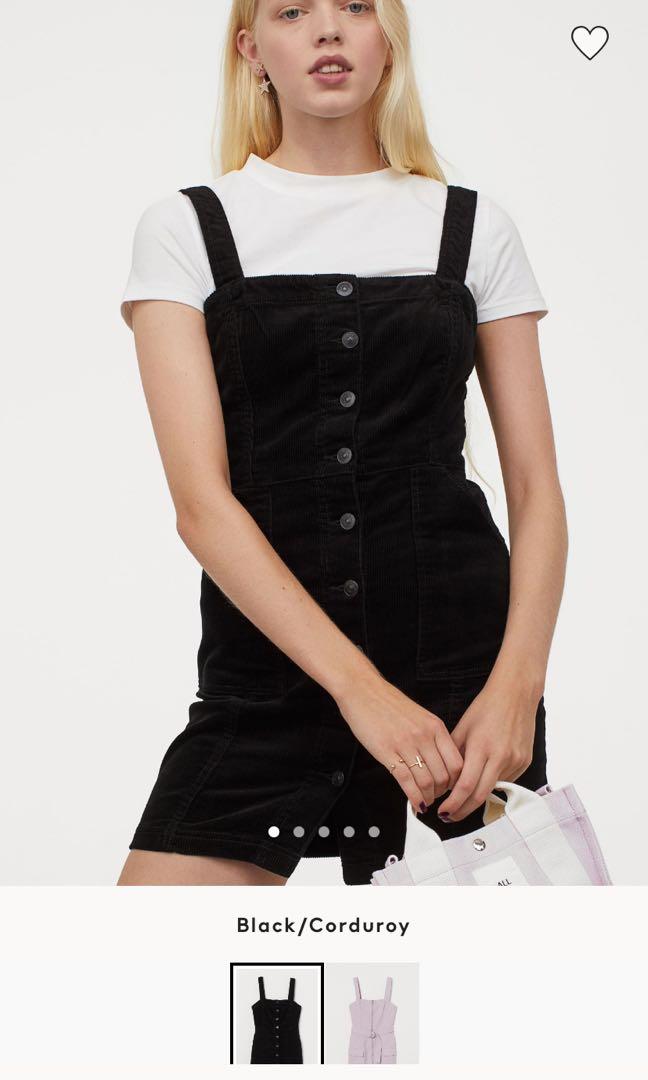 H&m black shop pinafore dress