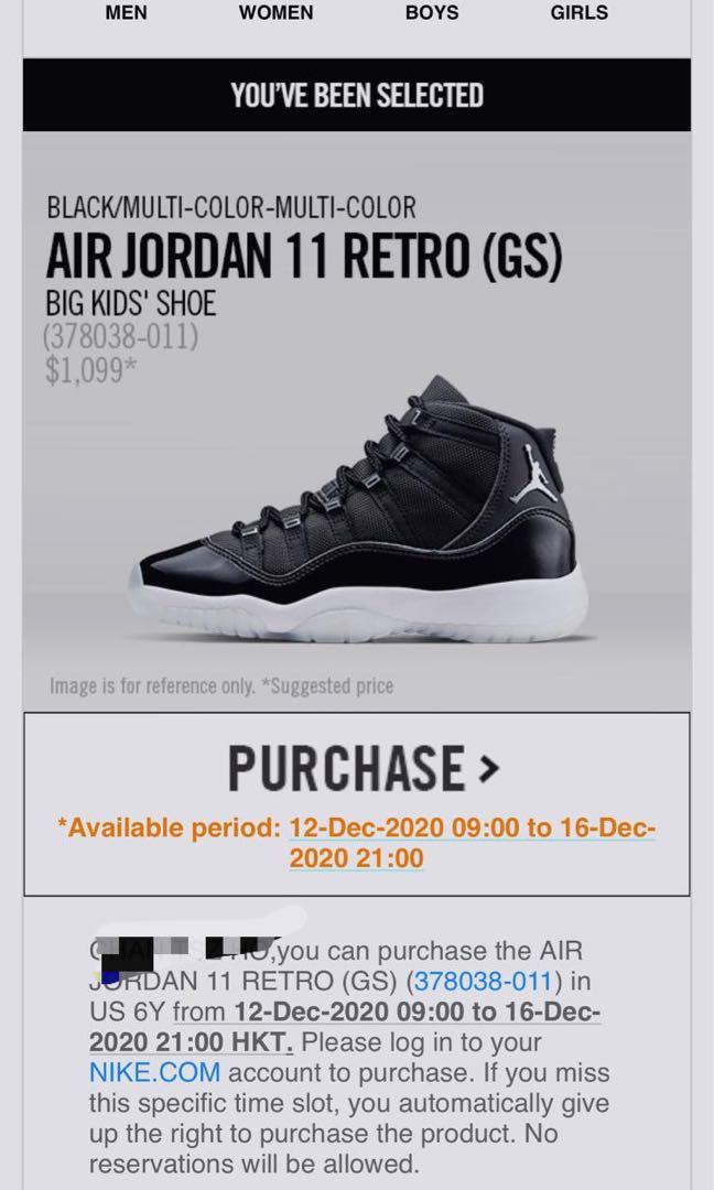 jordan 11 size 6y