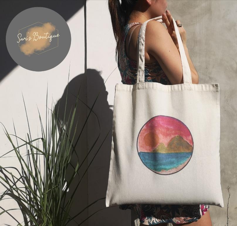 Katsa or Canvas Tote Bag Sunset Design