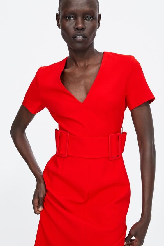 Zara pencil dress with belt 2025