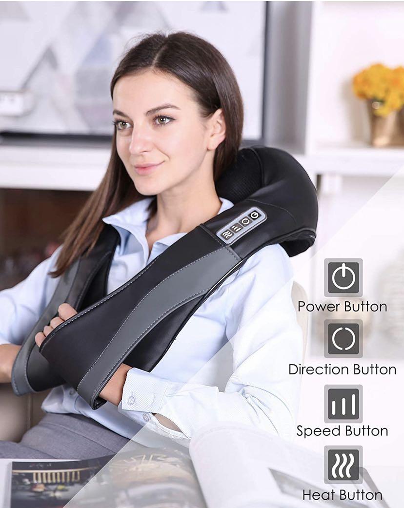 Shiatsu Neck and Back Massager with Heat Electric Shoulder Massagers D –  MARNUR